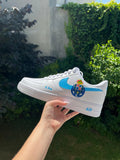 Nike Air Force 1 customisée FC Porto bleu et blanc peinte à la main ONE CUSTOM