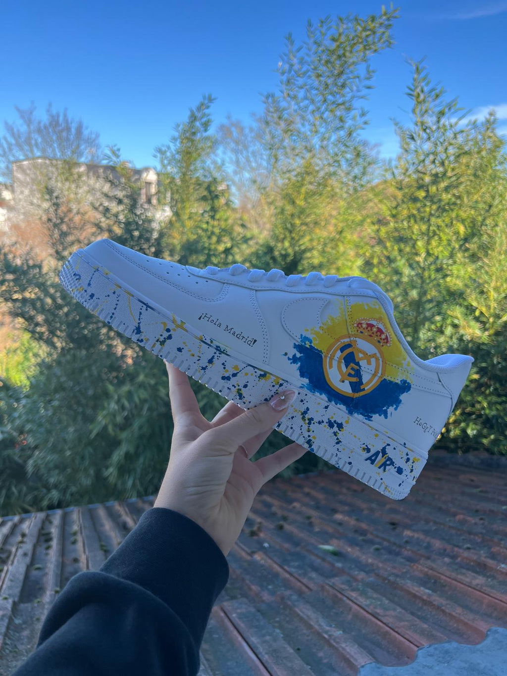 Nike Air Force 1 customisée Real Madrid peinte à la main ONE CUSTOM